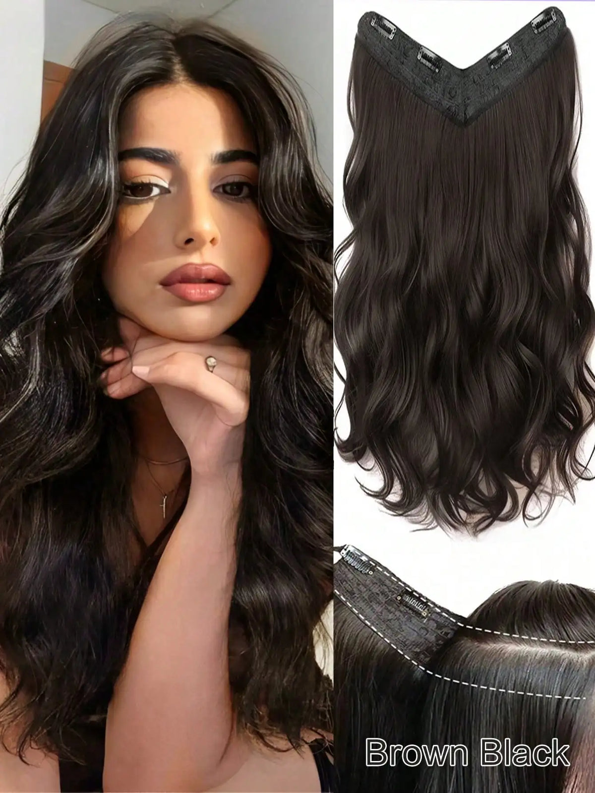 V-Shaped Long Wavy Clip-In Hair Extensions