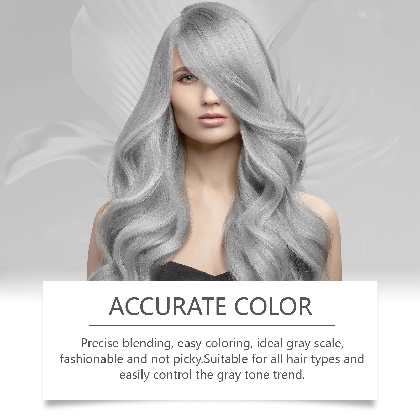 Permanent Silver Gray Hair Dye Cream for Natural White Hair Coverage - 10