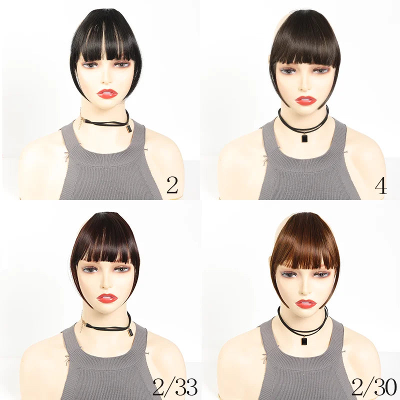 Clip-In Synthetic Hair Bangs Fringe Extension for Instant Volume and Style - 5
