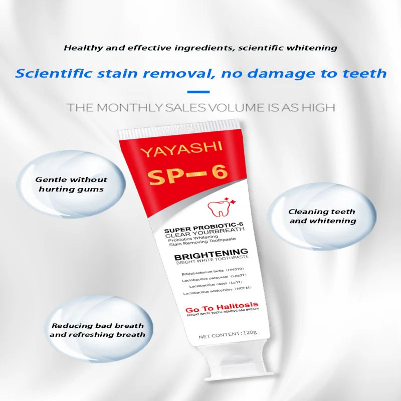 Probiotic Teeth Whitening Toothpaste for Stain Removal and Fresh Breath - 6