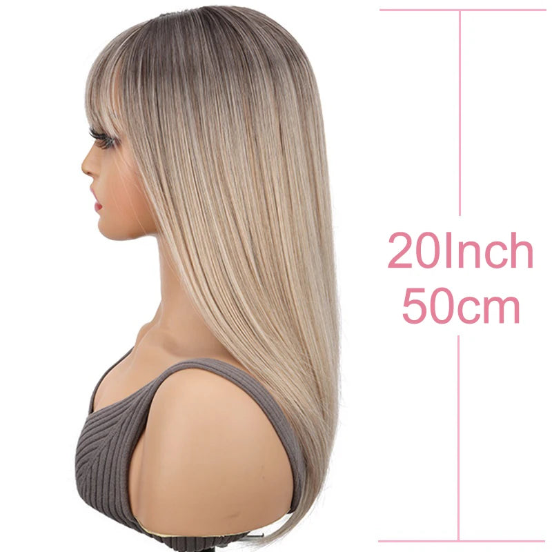 20-Inch Straight Hair Topper with Bangs for Thinning Hair - 8
