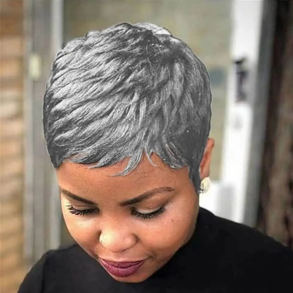 Short Wavy Pixie Cut Wig for Daily Wear