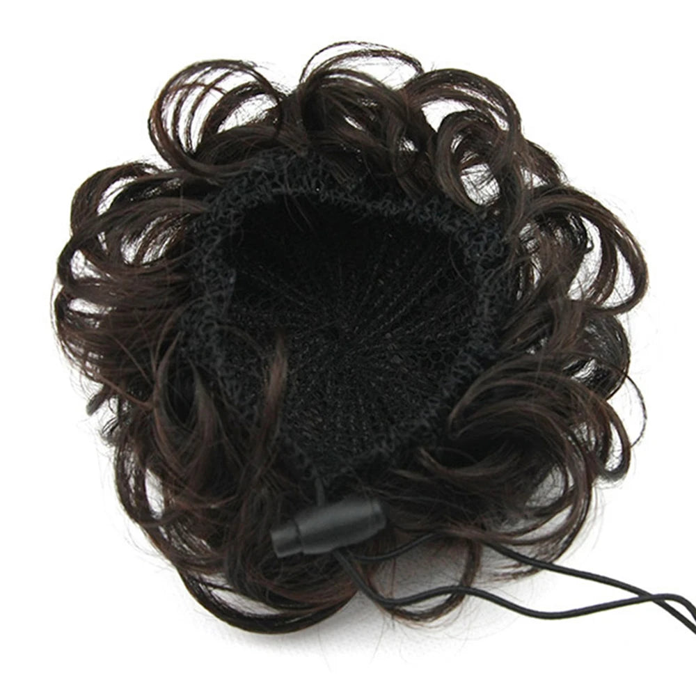 Adjustable Curly Hair Bun Scrunchie Extension for Instant Volume Updo