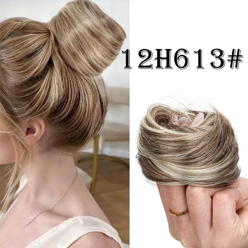 Messy Bun Hair Extension Donut Chignon for Instant Volume and Style - 9