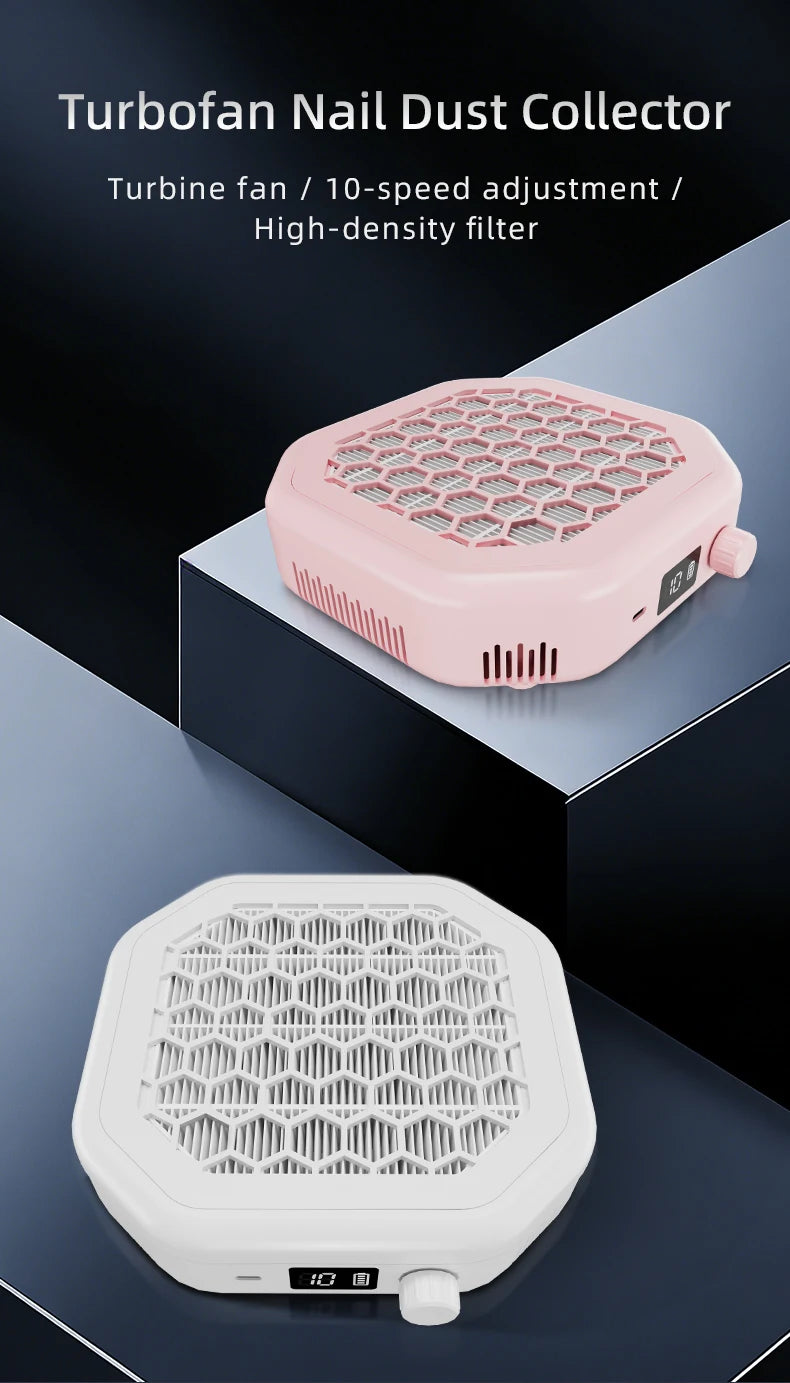 Rechargeable Cordless Nail Dust Collector for Clean Manicure Workstations - 7