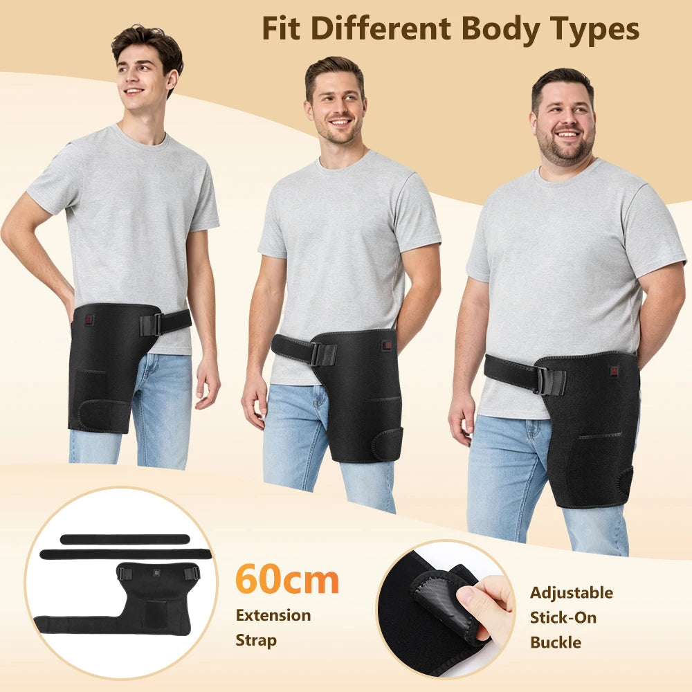 Red Light Therapy Hip and Thigh Heating Support Brace for Pain Relief - 13