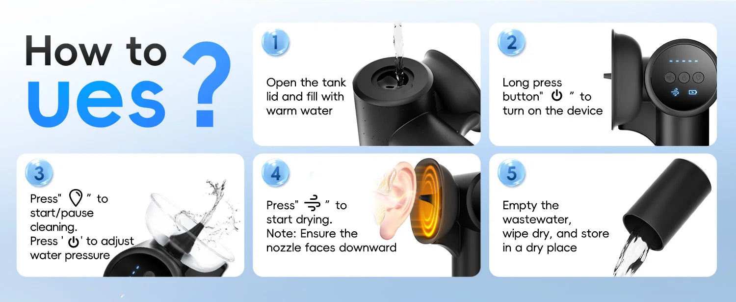 Electric Ear Wax Removal Irrigation System with Drying Function - 16
