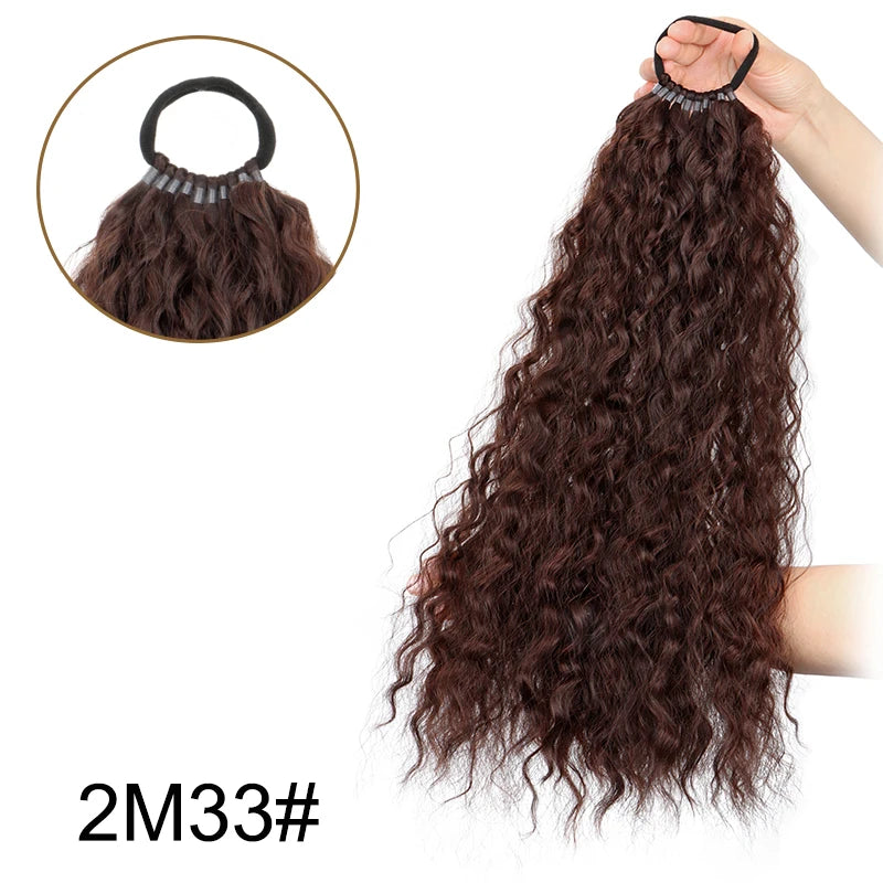 Wavy Curly Synthetic Long Ponytail Hair Extension for Daily Styling