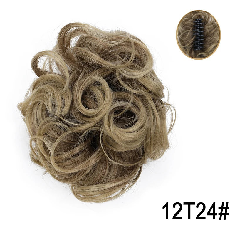 Messy Curly Claw Clip Bun Hair Extension for Women