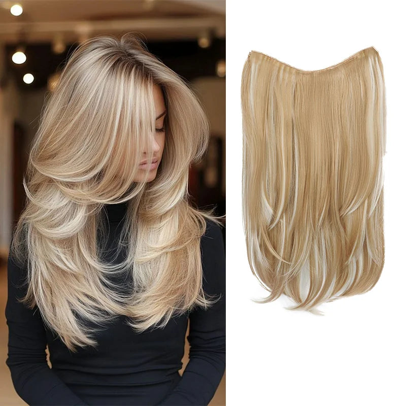 Long Straight Layered Clip-in Hair Extension for Women - 12