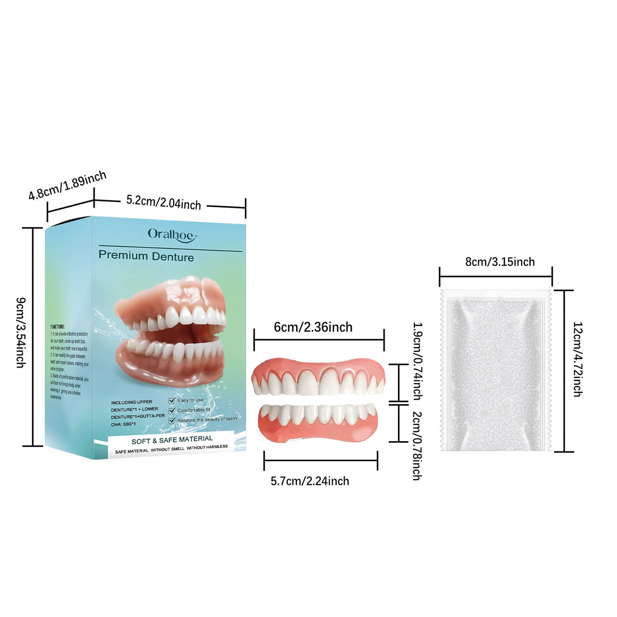 Temporary Silicone Denture Set for Beautiful Smiles and Tooth Repair