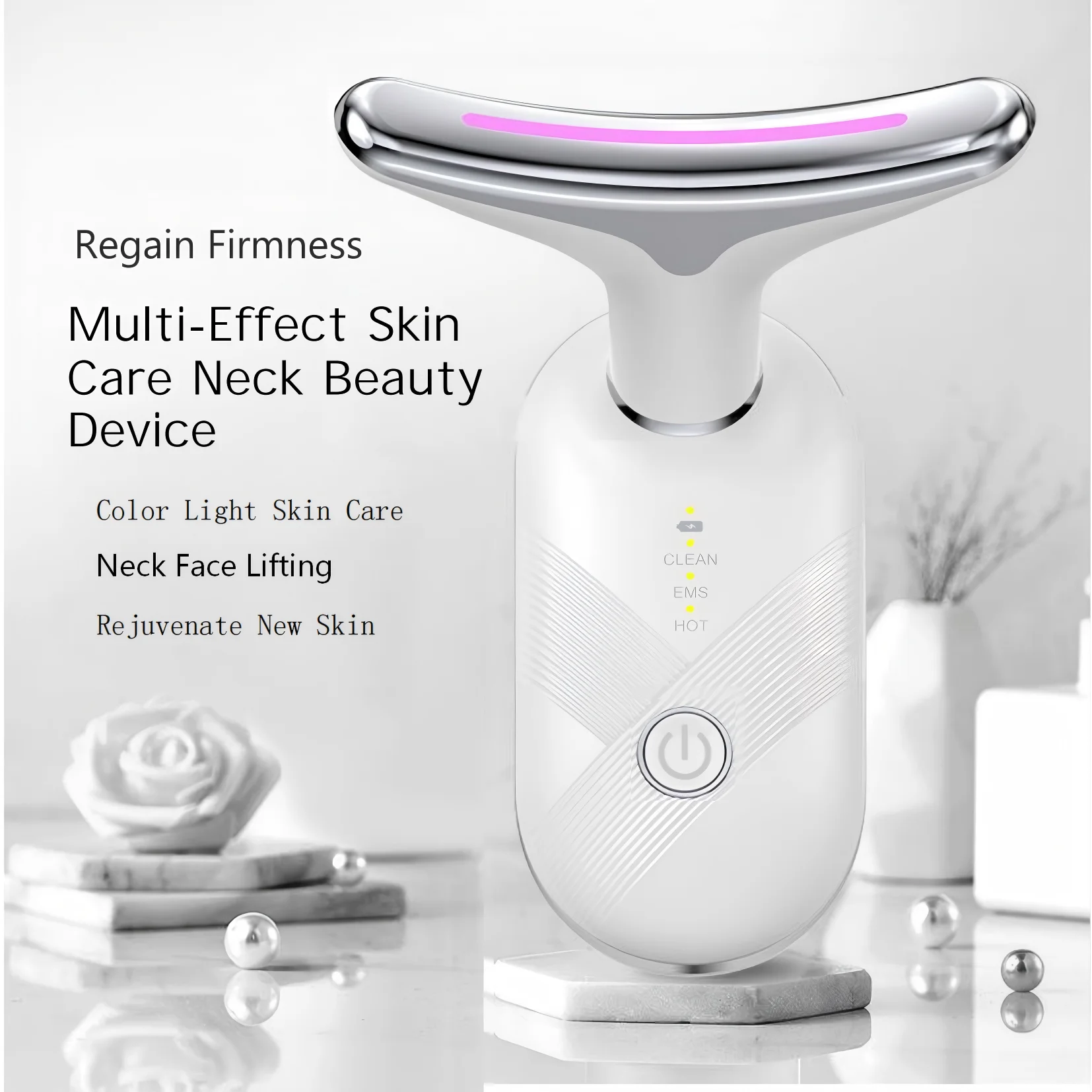 Red Light LED Facial and Neck Massager for Skin Tightening and Sculpting - 2