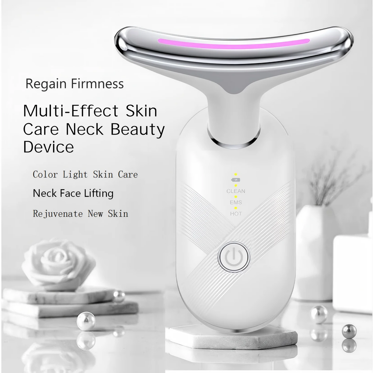 Red Light LED Facial and Neck Massager for Skin Tightening and Sculpting