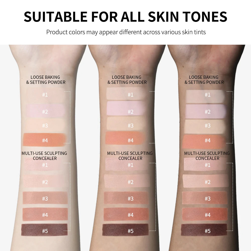 Smoothing Face Concealer and Matte Setting Powder Makeup Set