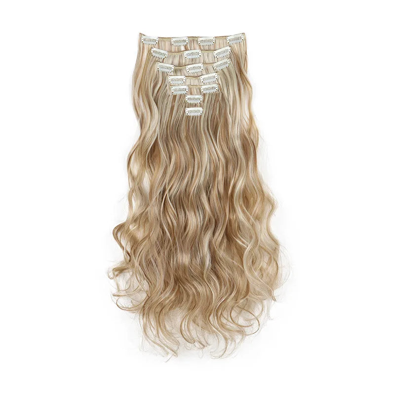 18-Inch Wavy Clip-In Hair Extensions for Voluminous Styles - 21