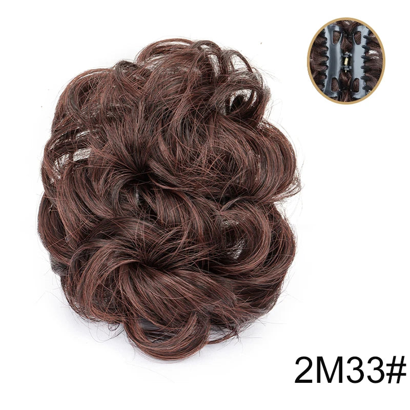 Messy Curly Hair Bun Claw Clip Extension for Easy Elegant Hairstyles