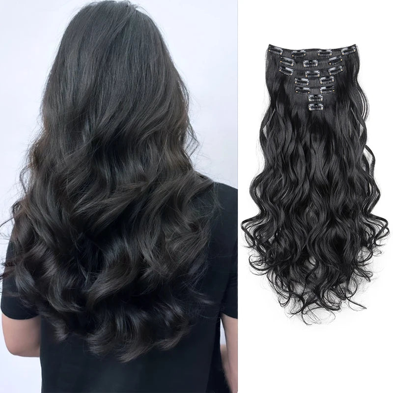 Wavy Curly Clip-In Hair Extension Set for Women