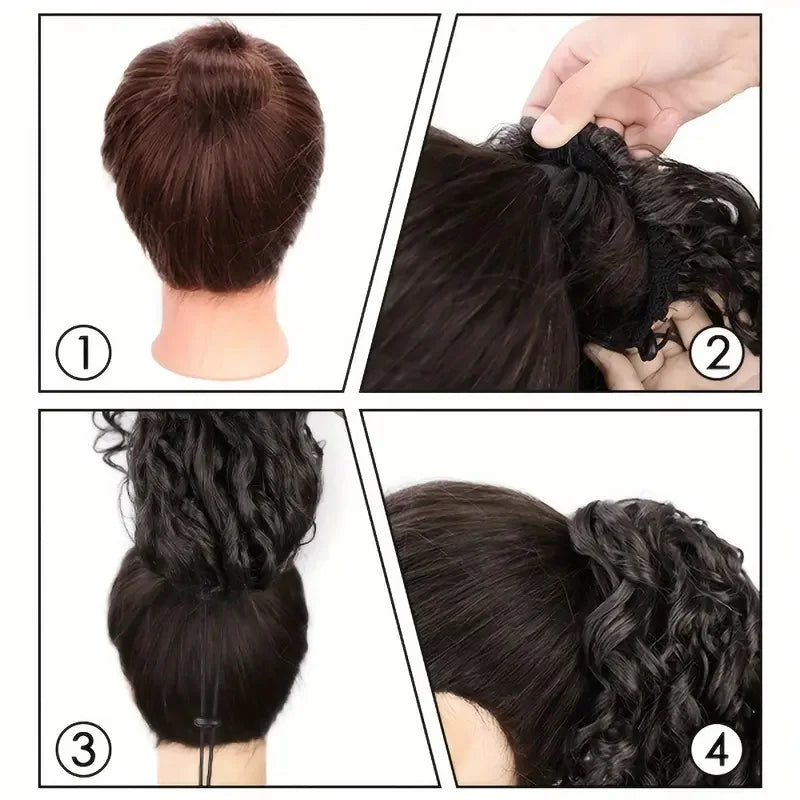 18-Inch Kinky Curly Drawstring Ponytail Hair Extension - 5