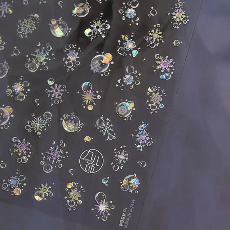 Festive 3D Christmas Nail Art Stickers for Holiday Manicure Decorations