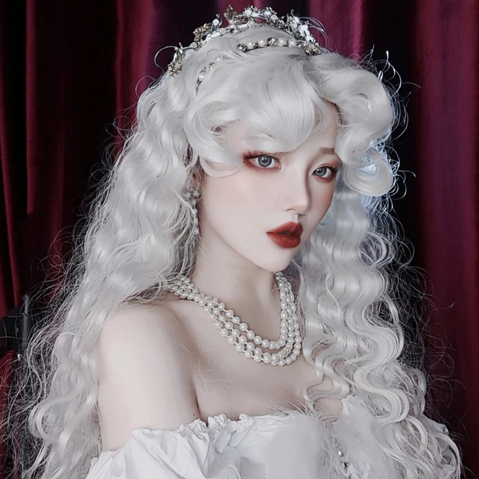 Long Wavy Cosplay Wig with Bangs for Parties and Events - 3