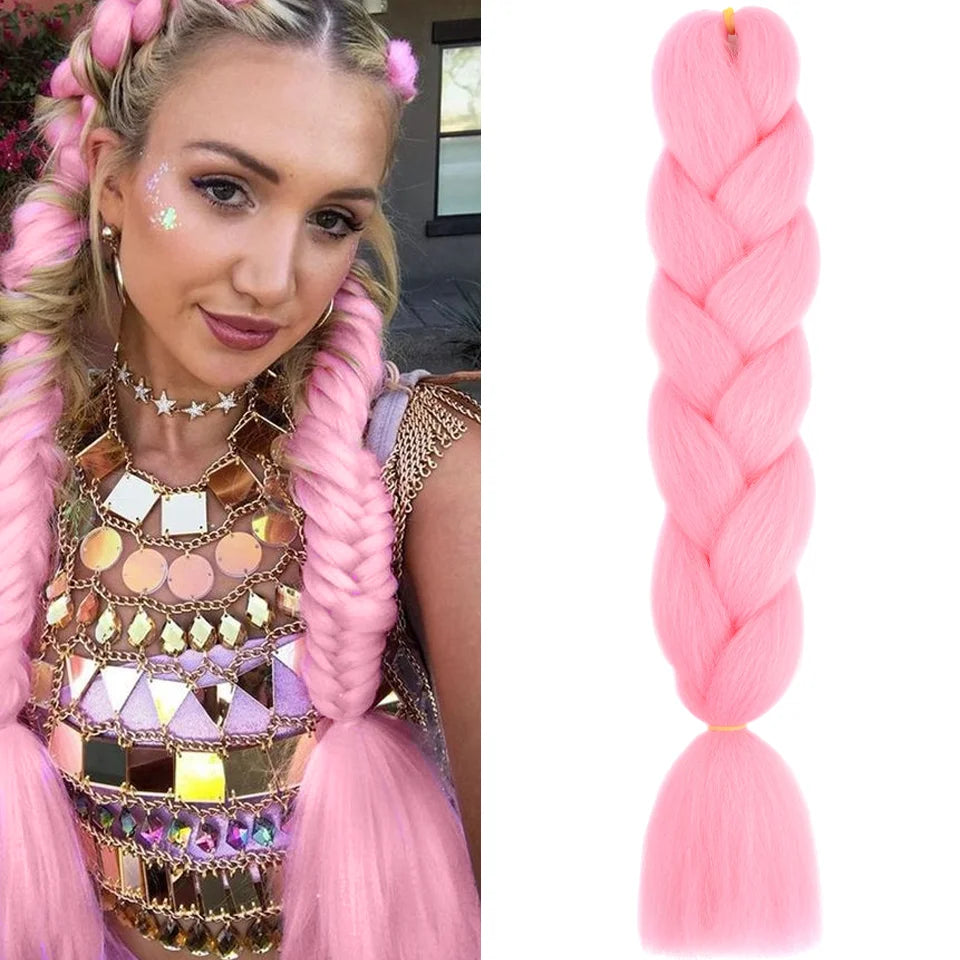 24-Inch Purple Synthetic Jumbo Braiding Hair Extensions