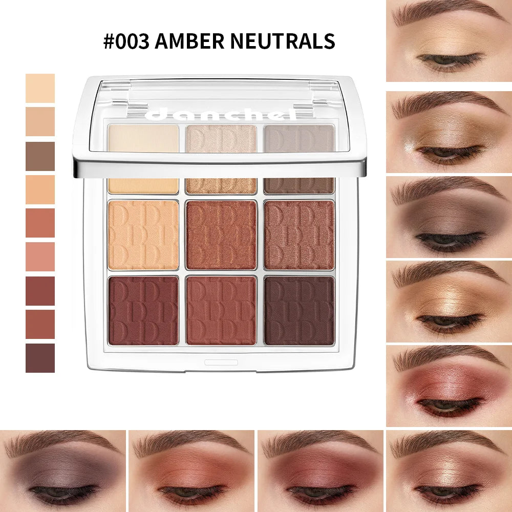 9-Color Pigmented Eyeshadow Palette for Versatile Makeup Looks - 1
