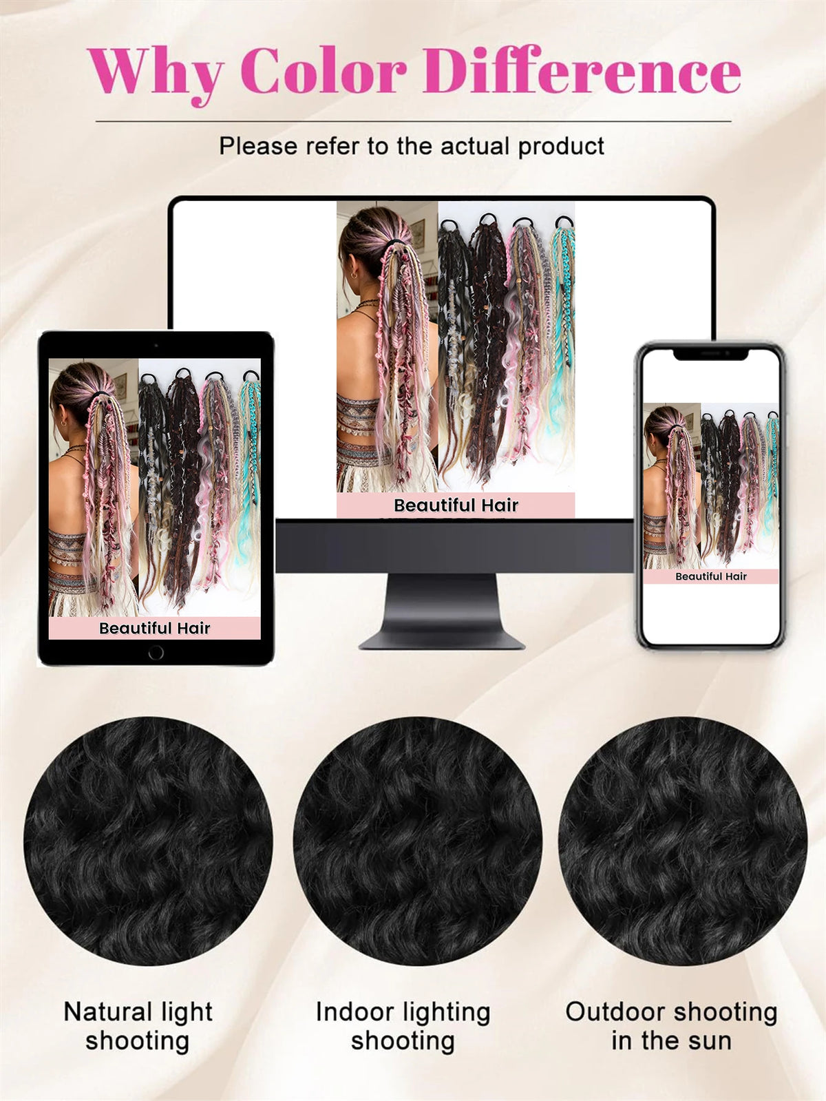 24" Boho Viking Dreadlock Ponytail Extension