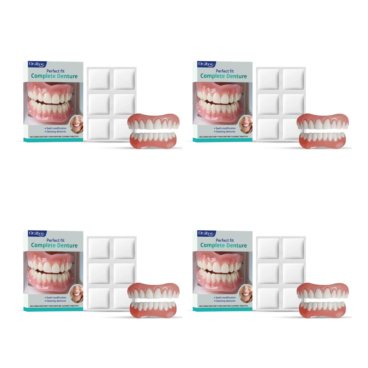 Cosmetic Denture Kit for Covering Missing or Stained Teeth