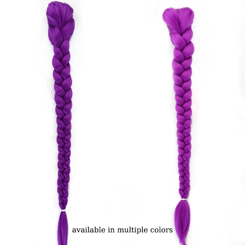 Purple Braided Ponytail Extension for Cosplay and Parties - 11