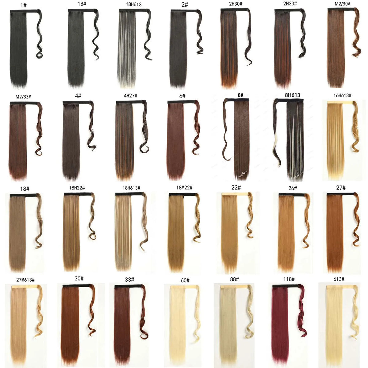24 Inch Long Straight Wrap Around Ponytail Hair Extension for Women