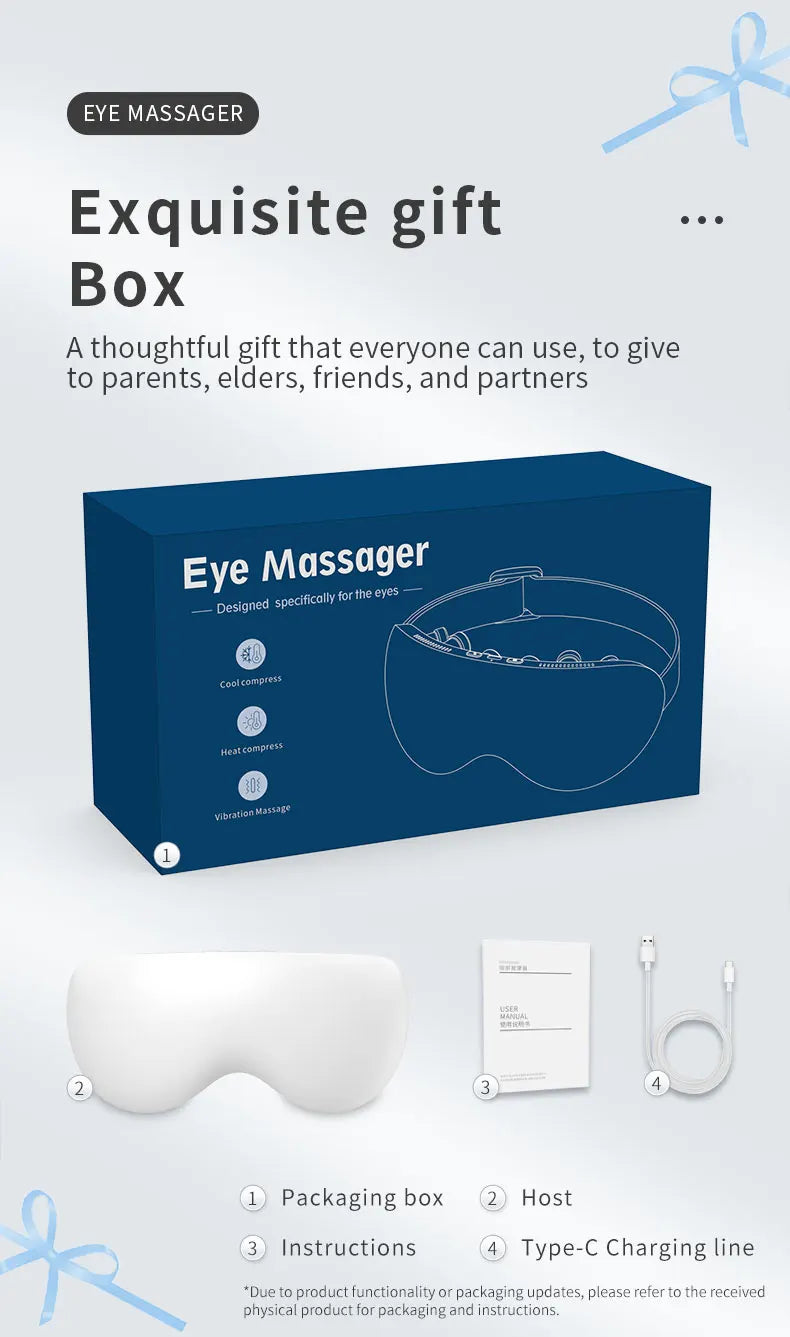 Smart Eye Massager with Cooling and Vibration for Fatigue Relief
