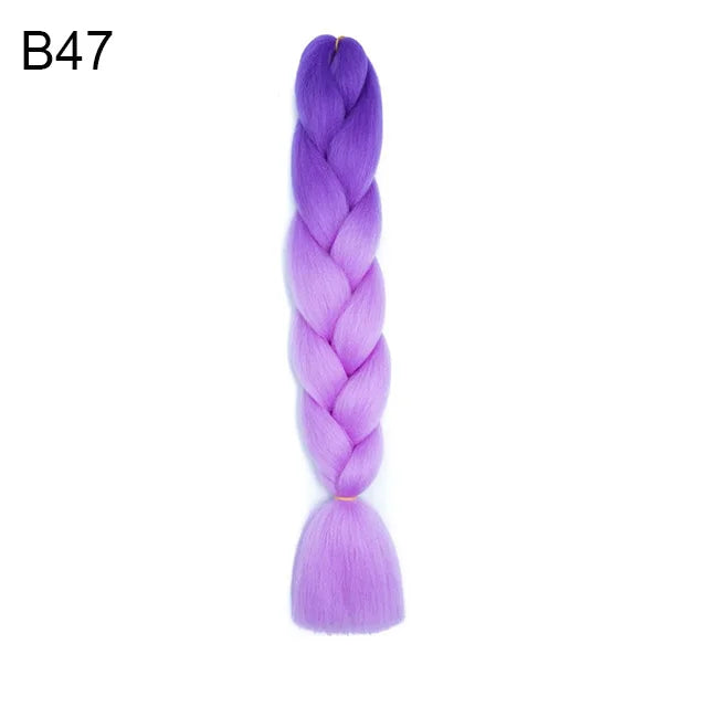 Colorful Synthetic Pre-Stretched Braiding Hair Extensions for Women