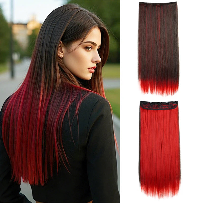 Long Straight One Piece Clip In Hair Extensions for Women