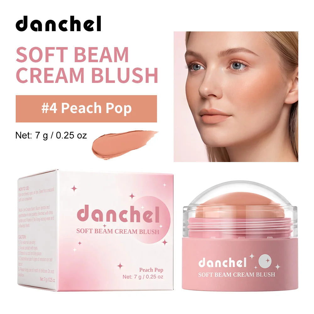 Long-Lasting Soft Cream Blush for Cheeks, Lips, and Eyes - 24