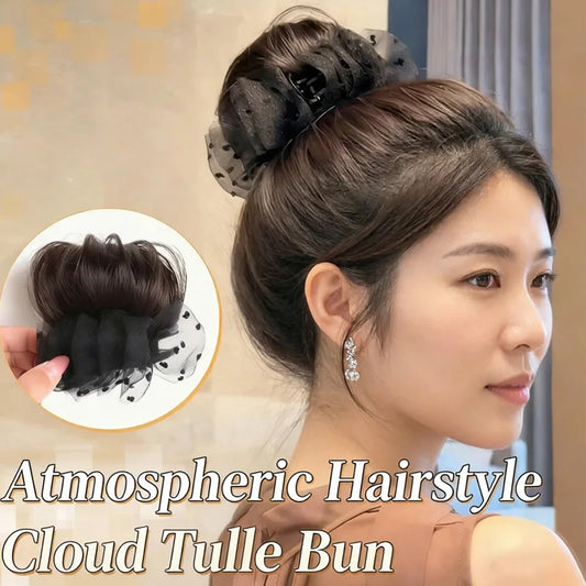 Elegant Tulle Cloud Bun Hair Extension Clip