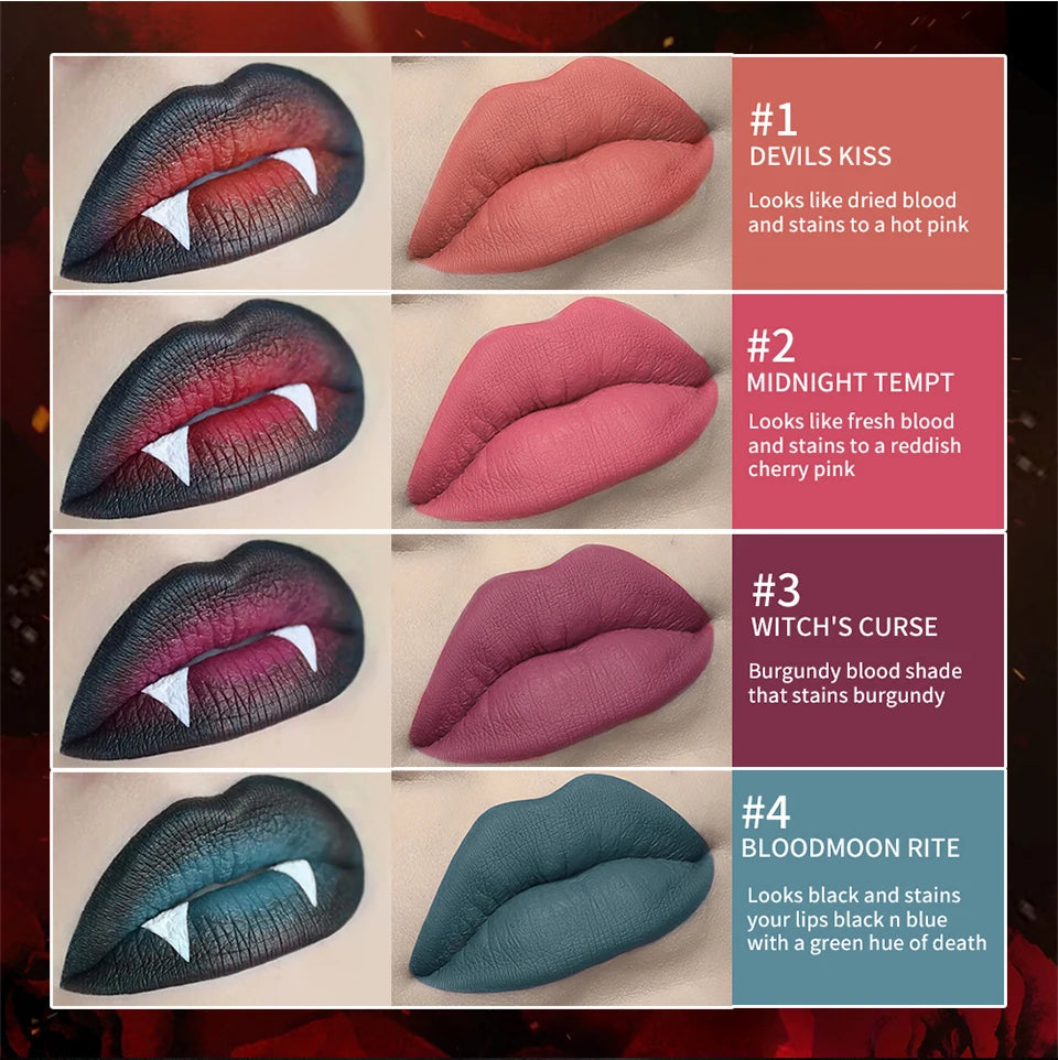 Long-Lasting Waterproof Matte Bloody Lip Stain for Halloween Makeup - 11