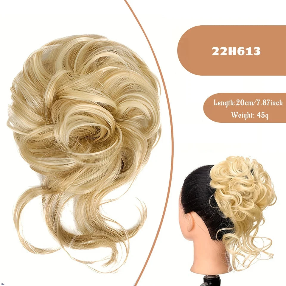 Messy Curly Hair Bun Scrunchie for Instant Volume - 20
