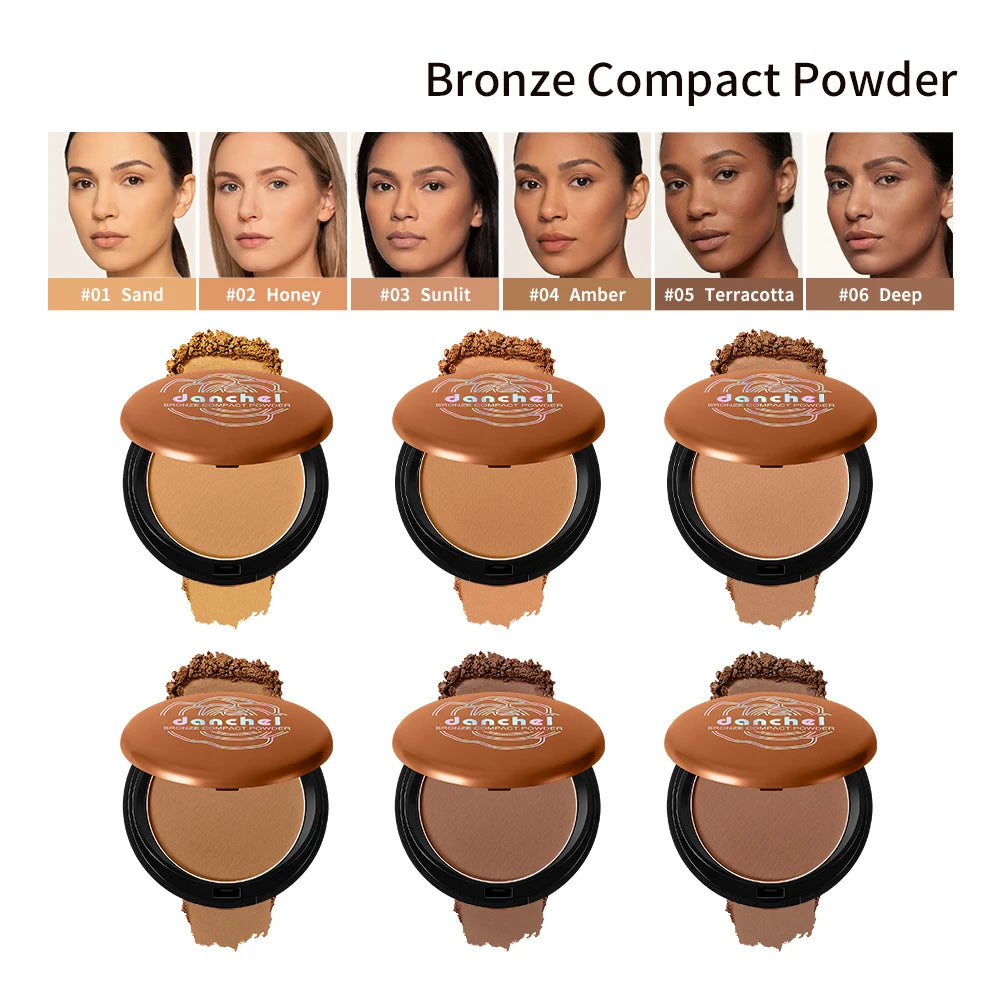 Matte Bronze Compact Powder for Natural Sun-Kissed Skin Coverage - 1