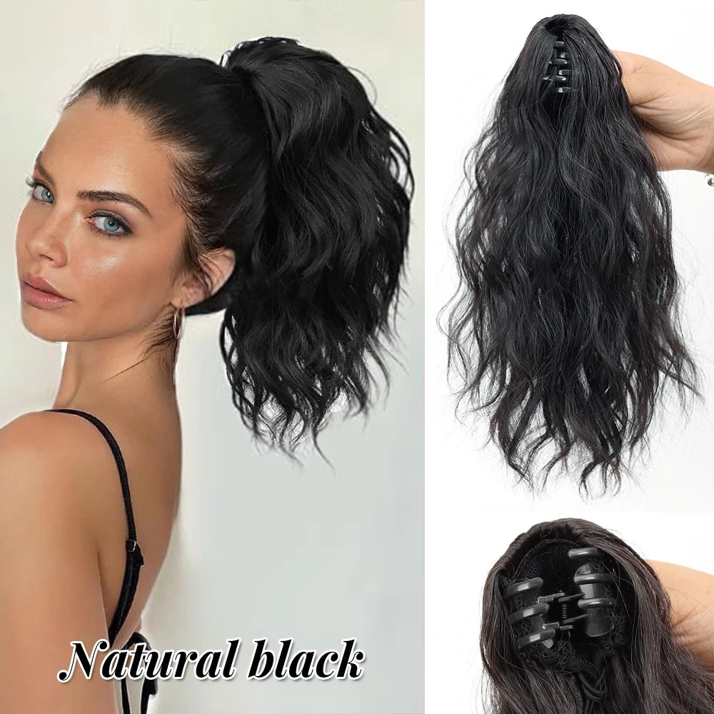 Short Curly Claw Clip Ponytail Hair Extension for Instant Volume - 19