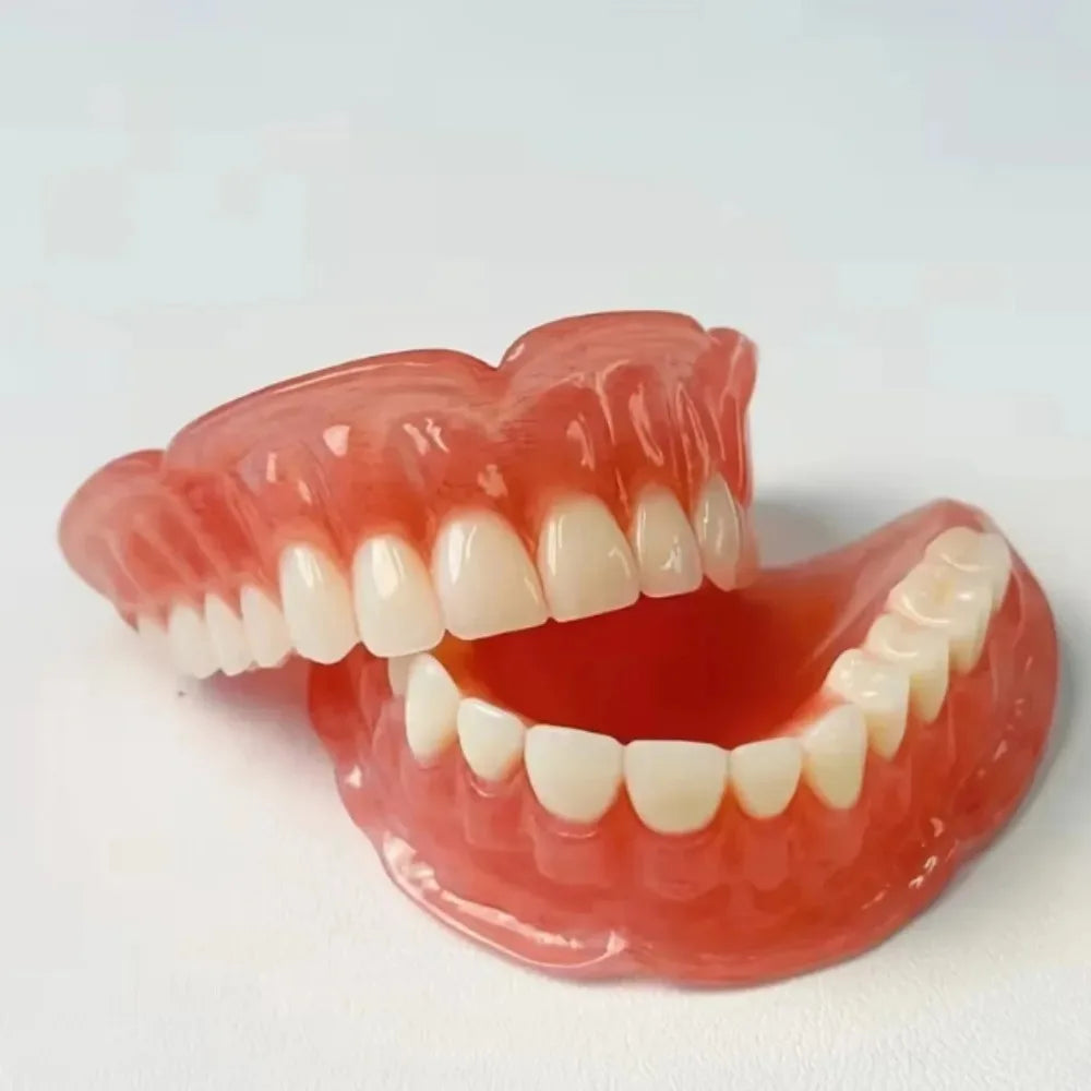 Comfortable Silicone Denture Set with Storage and Cleaning Kit - 6
