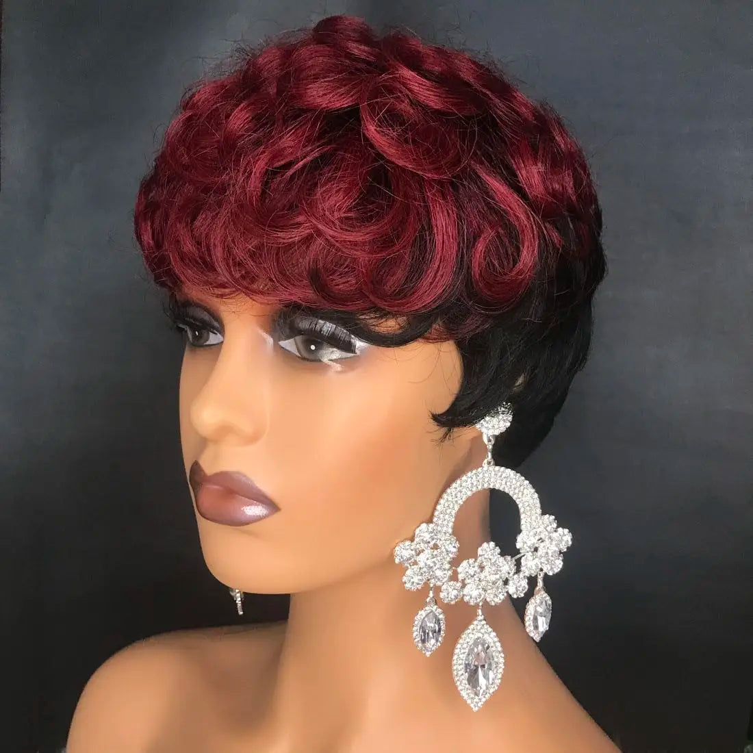 Short Curly Pixie Cut Wig for Women - 17
