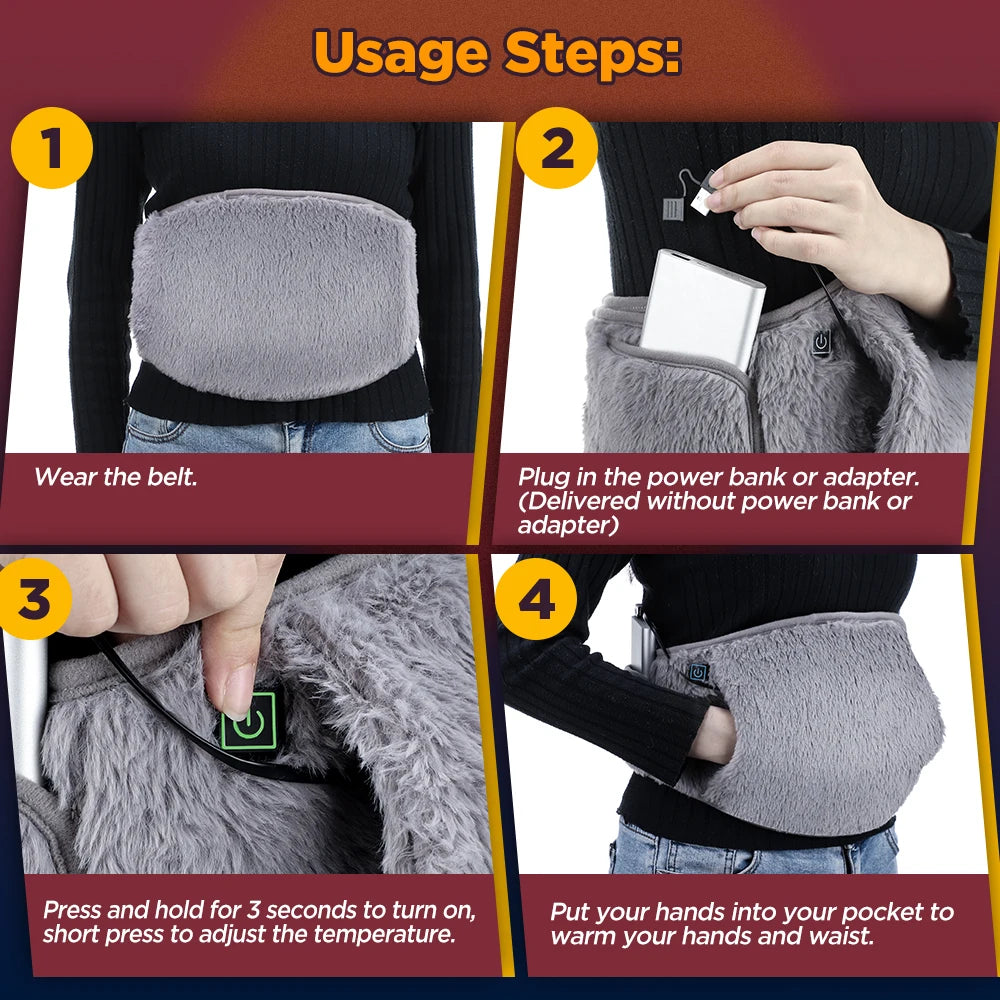 Electric Heated Waist Warmer Belt for Menstrual Cramp Pain Relief - 15