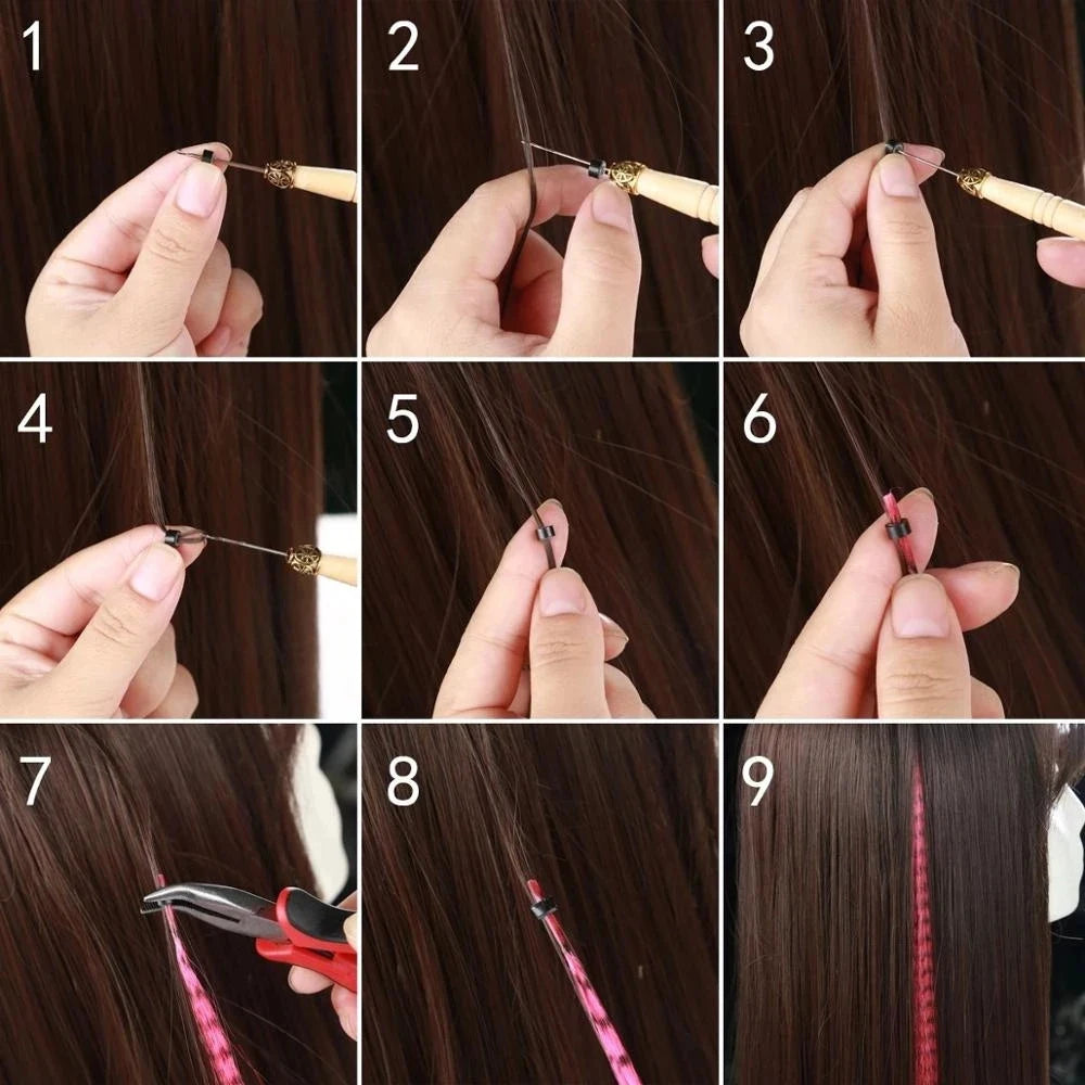 16-Inch Rainbow Feather Hair Extensions for Easy Highlights - 5