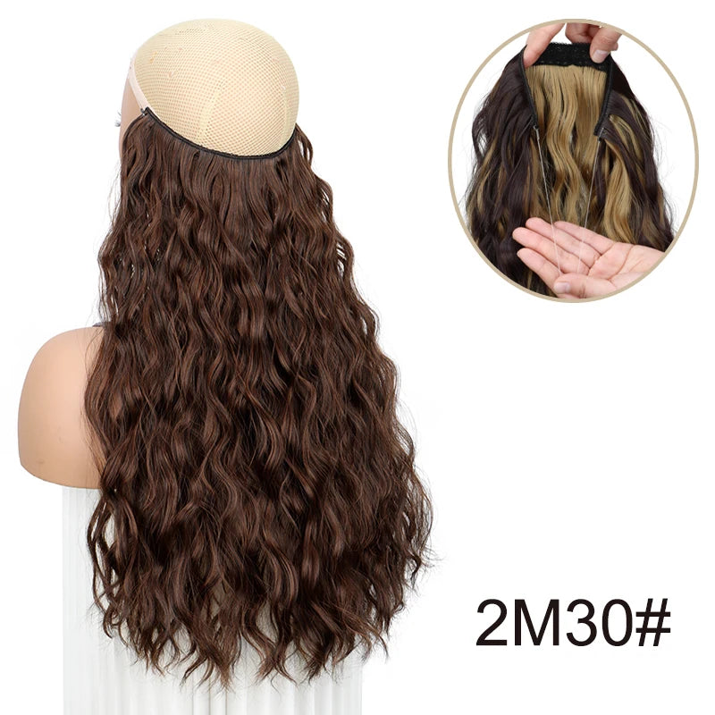 18-Inch Invisible Wire Wavy Hair Extensions for Full Volume
