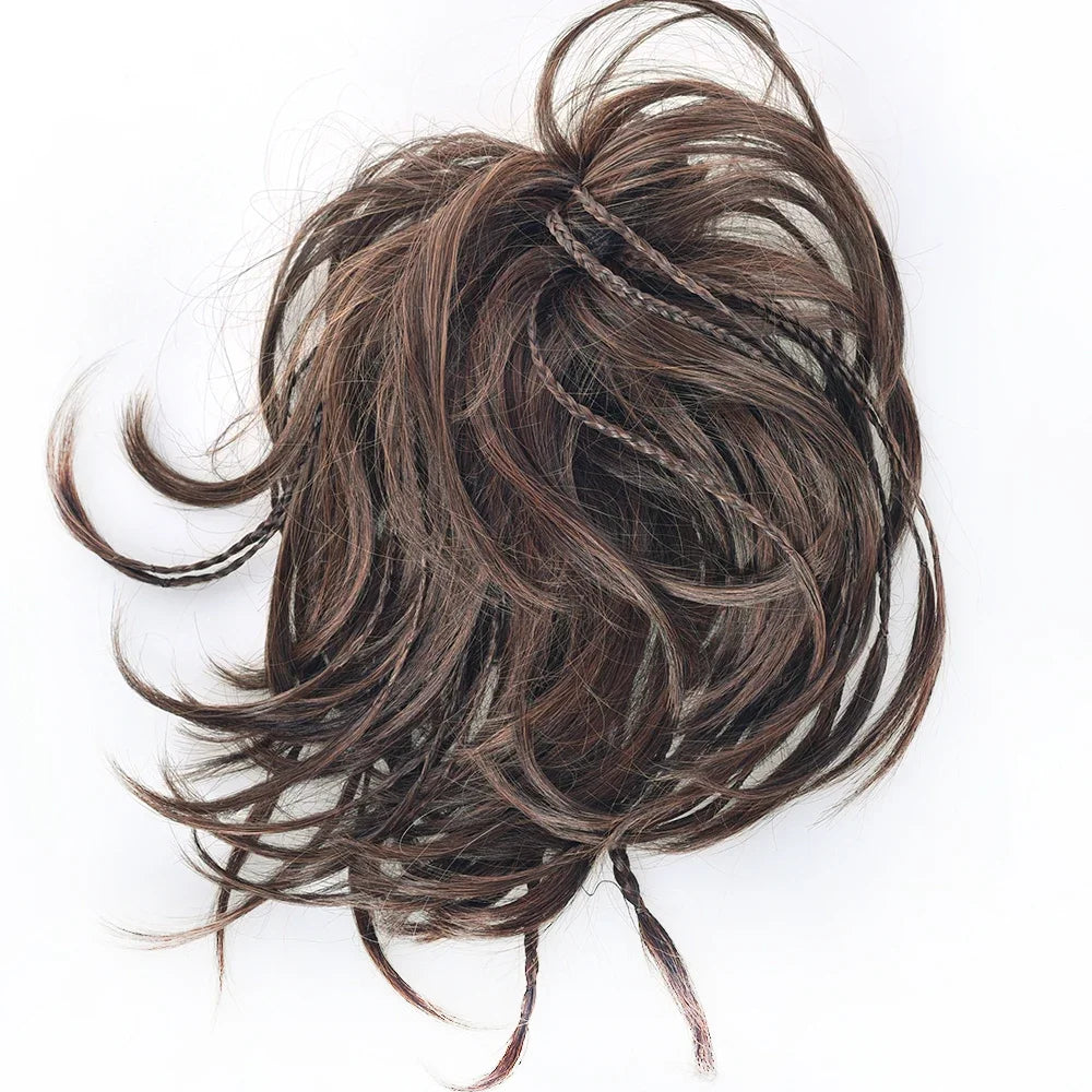 Synthetic Messy Bun Hair Scrunchie for Quick Natural Volume - 8