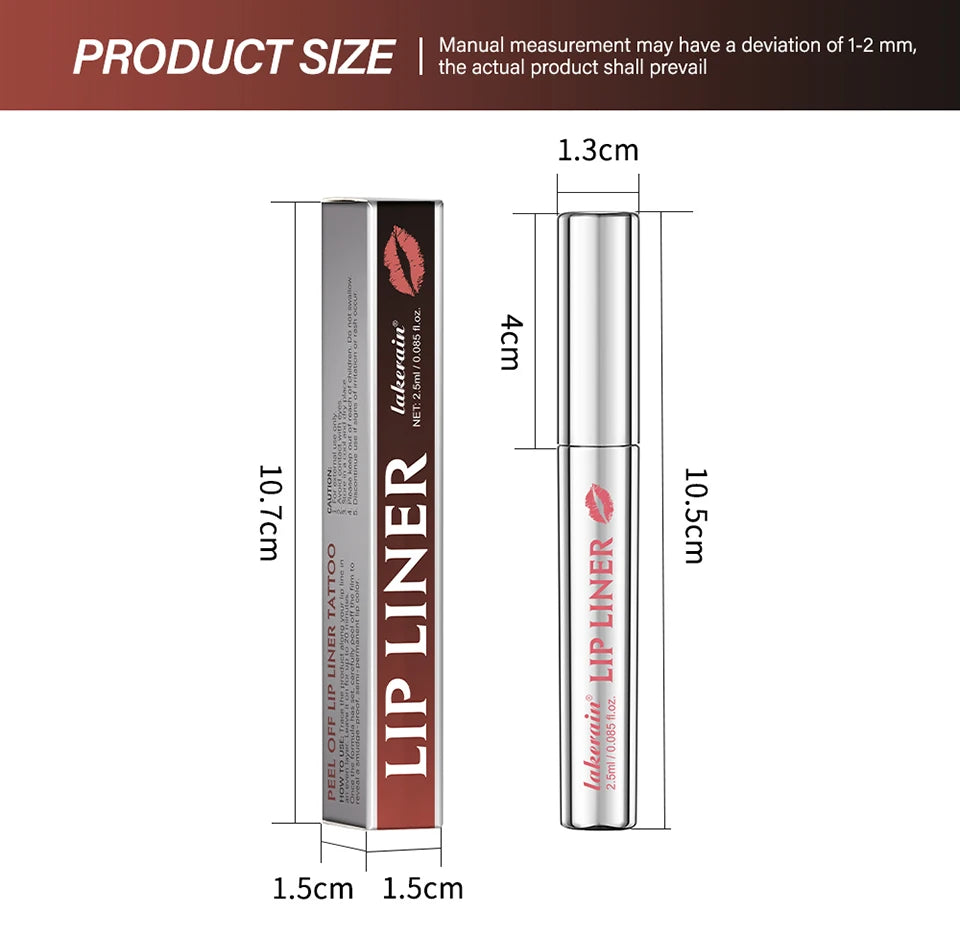 Peel-Off Tattoo Lip Liner for Long-Lasting Waterproof Smudge-Proof Color