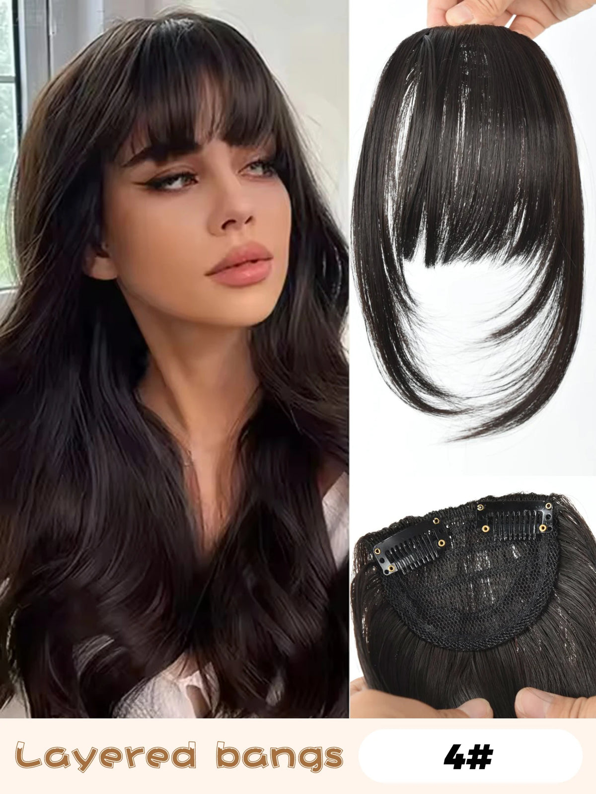 Clip-In Synthetic Hair Bangs with Temples