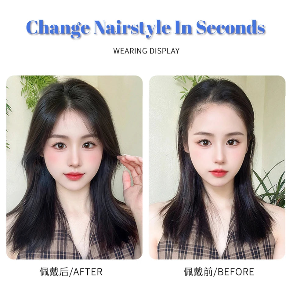 Clip-In Middle Part Fringe Hair Extension for Instant Volume - 8