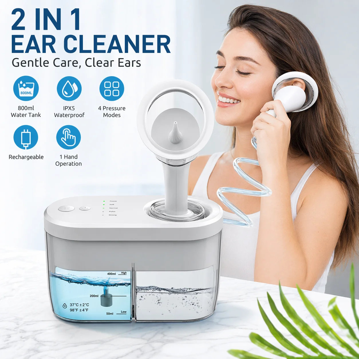 Electric Ear Wax Removal System with 4 Cleaning Modes for Home Use - 7