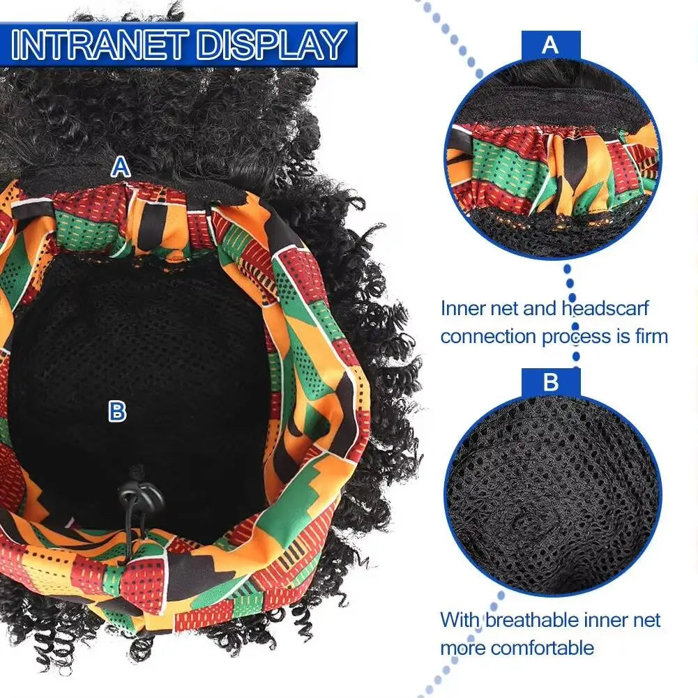 Short Kinky Curly Headband Wig for Daily Styling - 5
